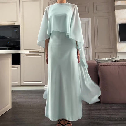Women's Long Dress and Shawl Set