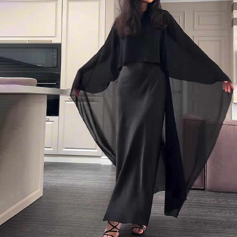 Women's Long Dress and Shawl Set