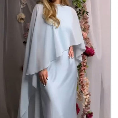 Women's Long Dress and Shawl Set