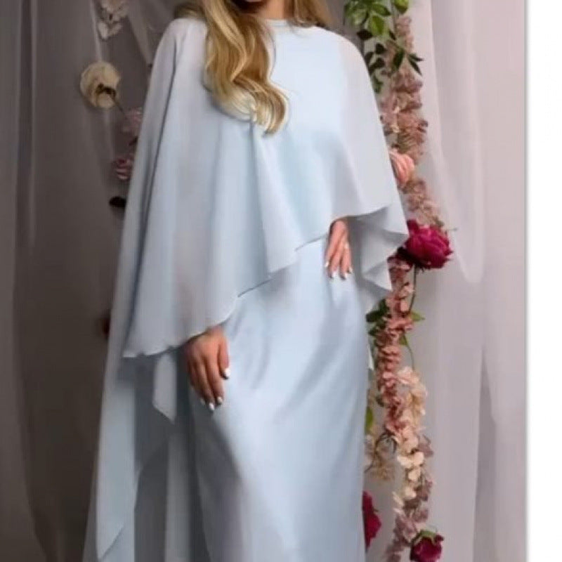 Women's Long Dress and Shawl Set