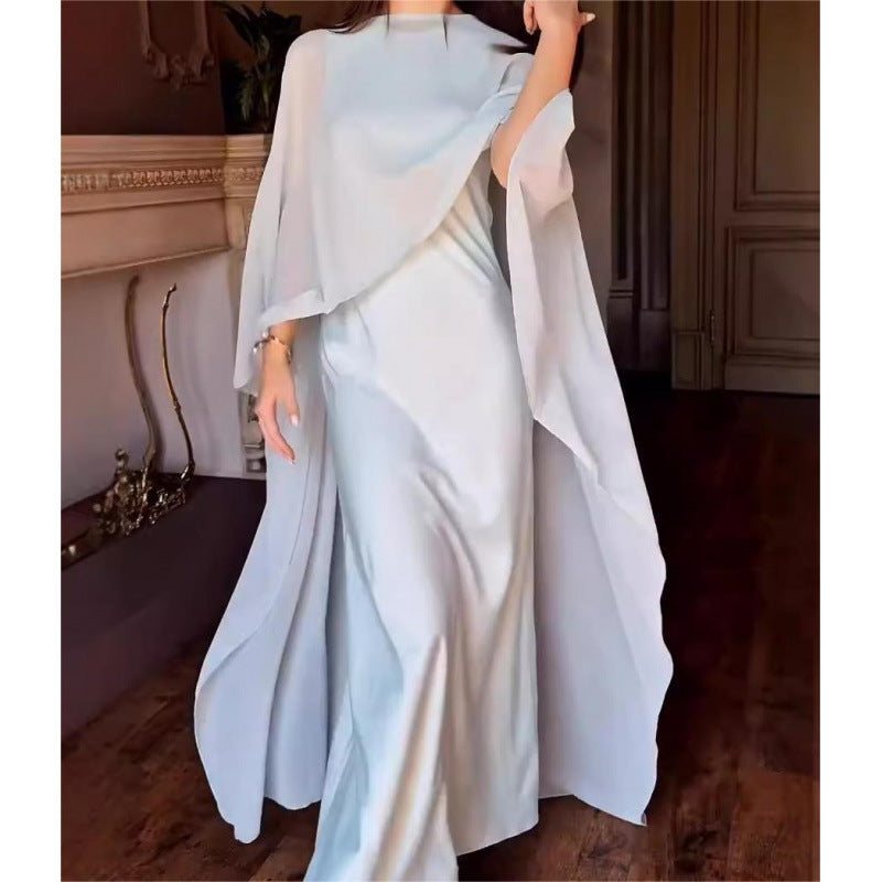 Women's Long Dress and Shawl Set
