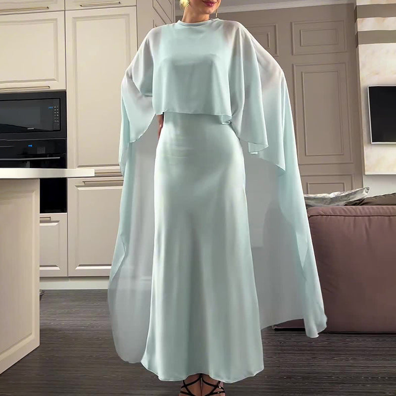 Women's Long Dress and Shawl Set