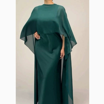 Women's Long Dress and Shawl Set