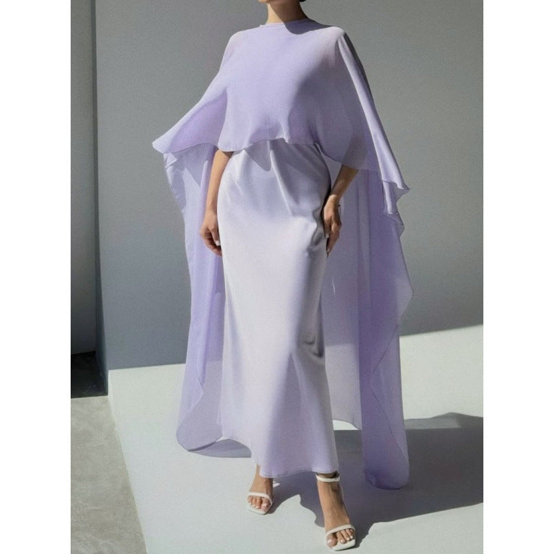 Women's Long Dress and Shawl Set