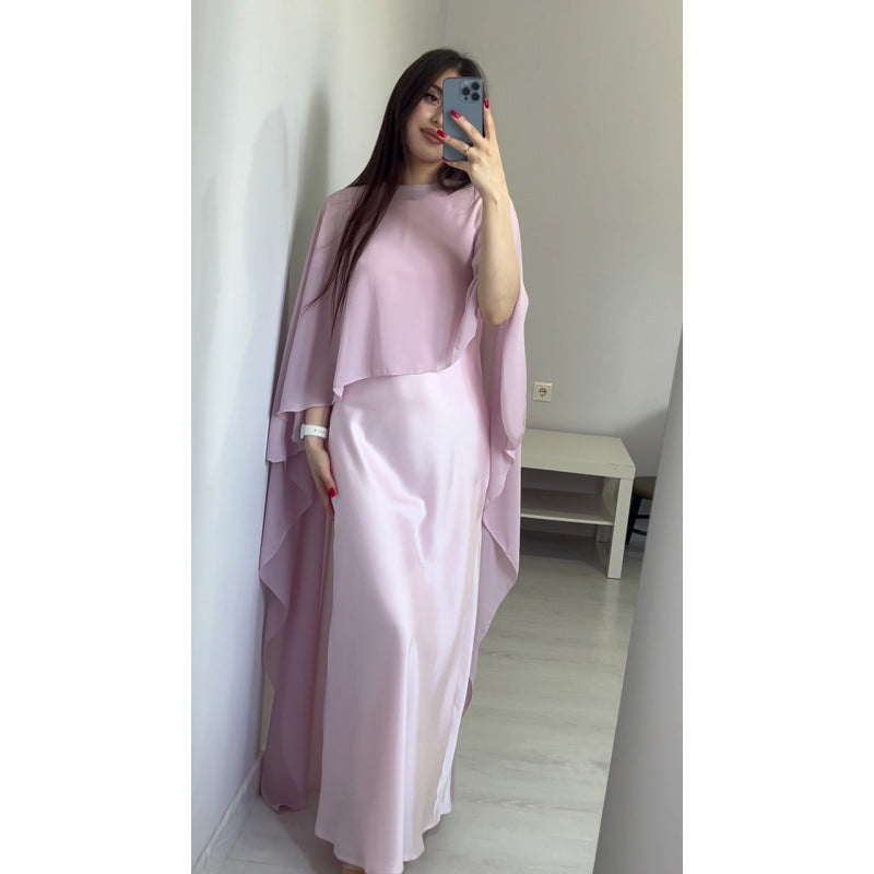 Women's Long Dress and Shawl Set