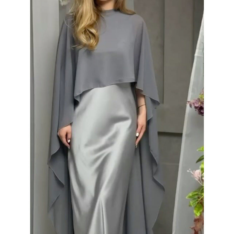 Women's Long Dress and Shawl Set