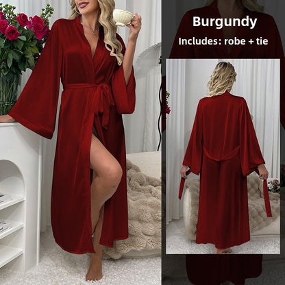 Women's long sexy bathrobe, pajamas, nightgown, home wear