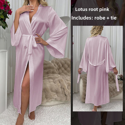 Women's long sexy bathrobe, pajamas, nightgown, home wear