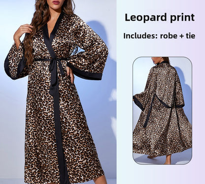 Women's long sexy bathrobe, pajamas, nightgown, home wear