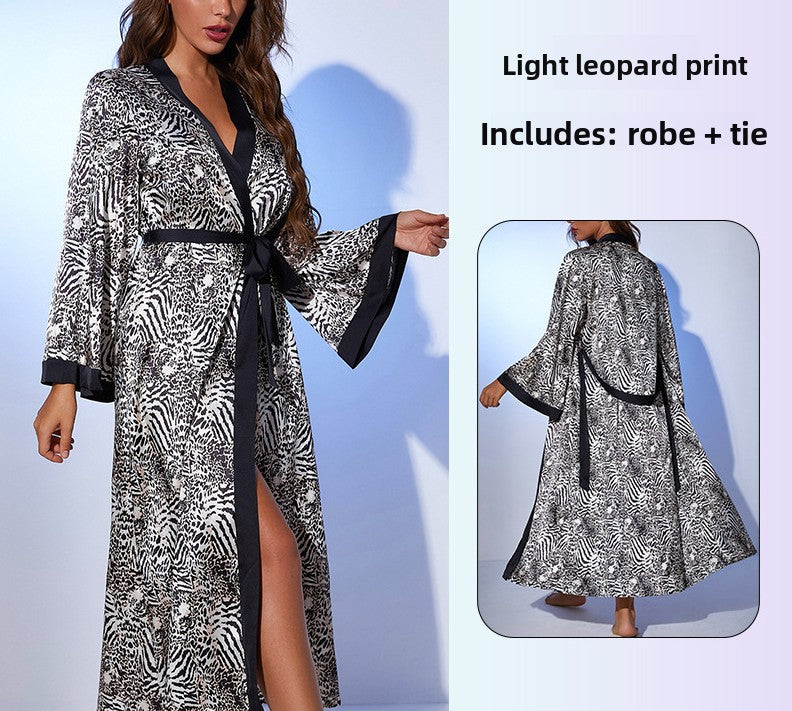 Women's long sexy bathrobe, pajamas, nightgown, home wear