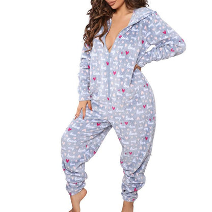 Women's Long Sleeve Hooded Jumpsuit