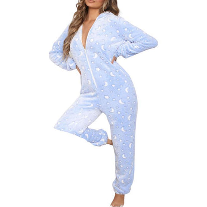 Women's Long Sleeve Hooded Jumpsuit