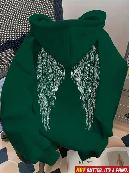Women's Long Sleeve Printed Pullover Hoodie