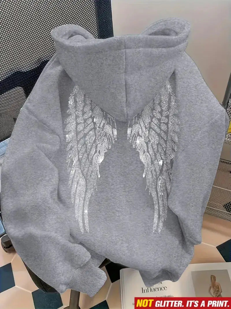 Women's Long Sleeve Printed Pullover Hoodie