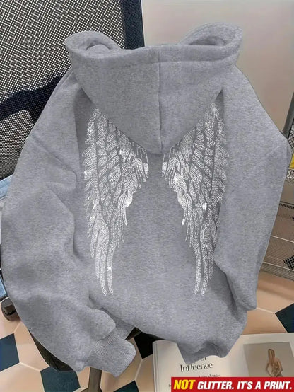 Women's Long Sleeve Printed Pullover Hoodie