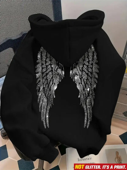 Women's Long Sleeve Printed Pullover Hoodie