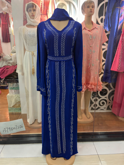 Women's Long Sleeve Rhinestone Dress