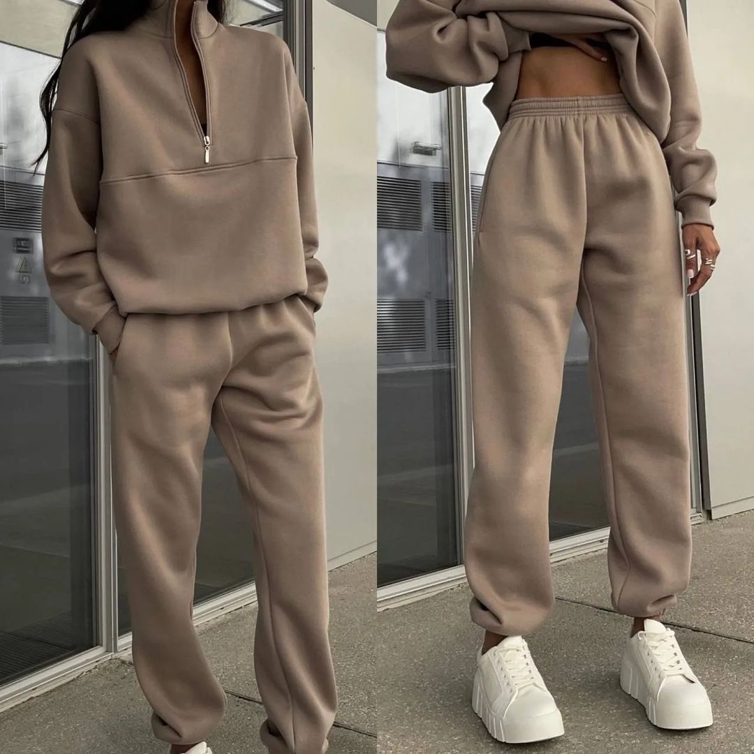 Women's Long Sleeve Sweater Pants Two-Piece Set