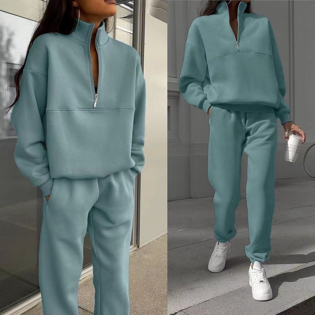 Women's Long Sleeve Sweater Pants Two-Piece Set