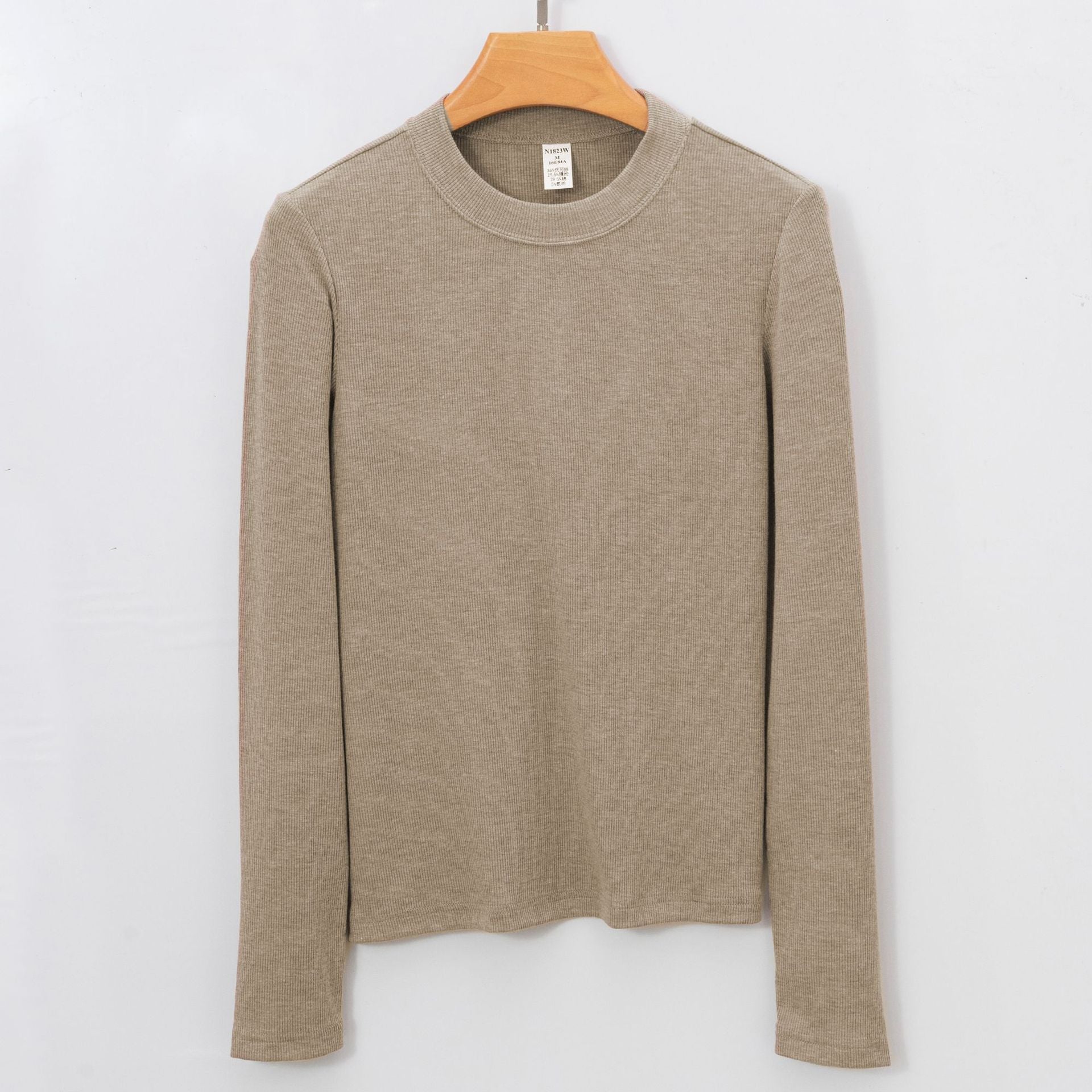 Women's Long Sleeve T-Shirt Cashmere-Like Warm Semi-Turtleneck