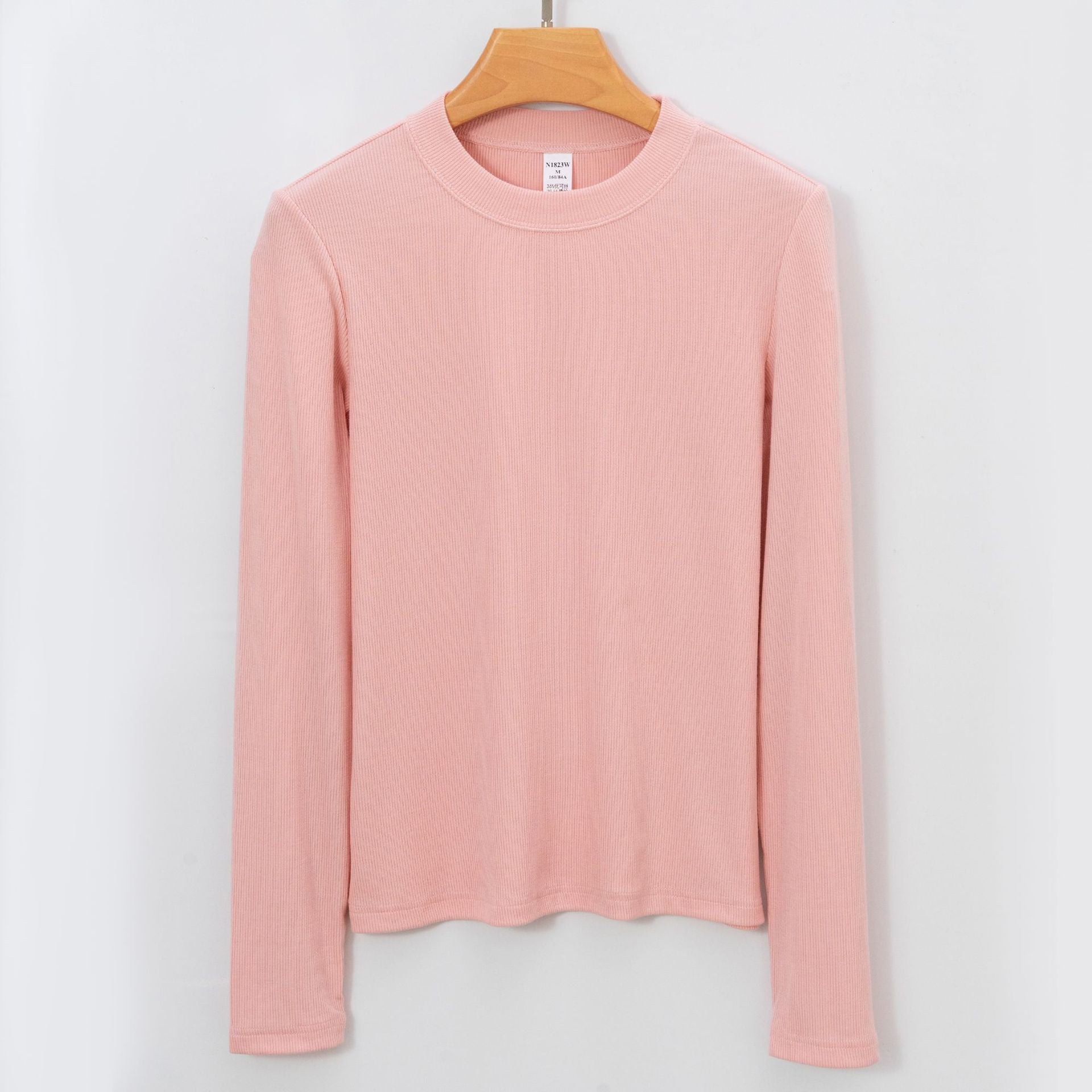 Women's Long Sleeve T-Shirt Cashmere-Like Warm Semi-Turtleneck