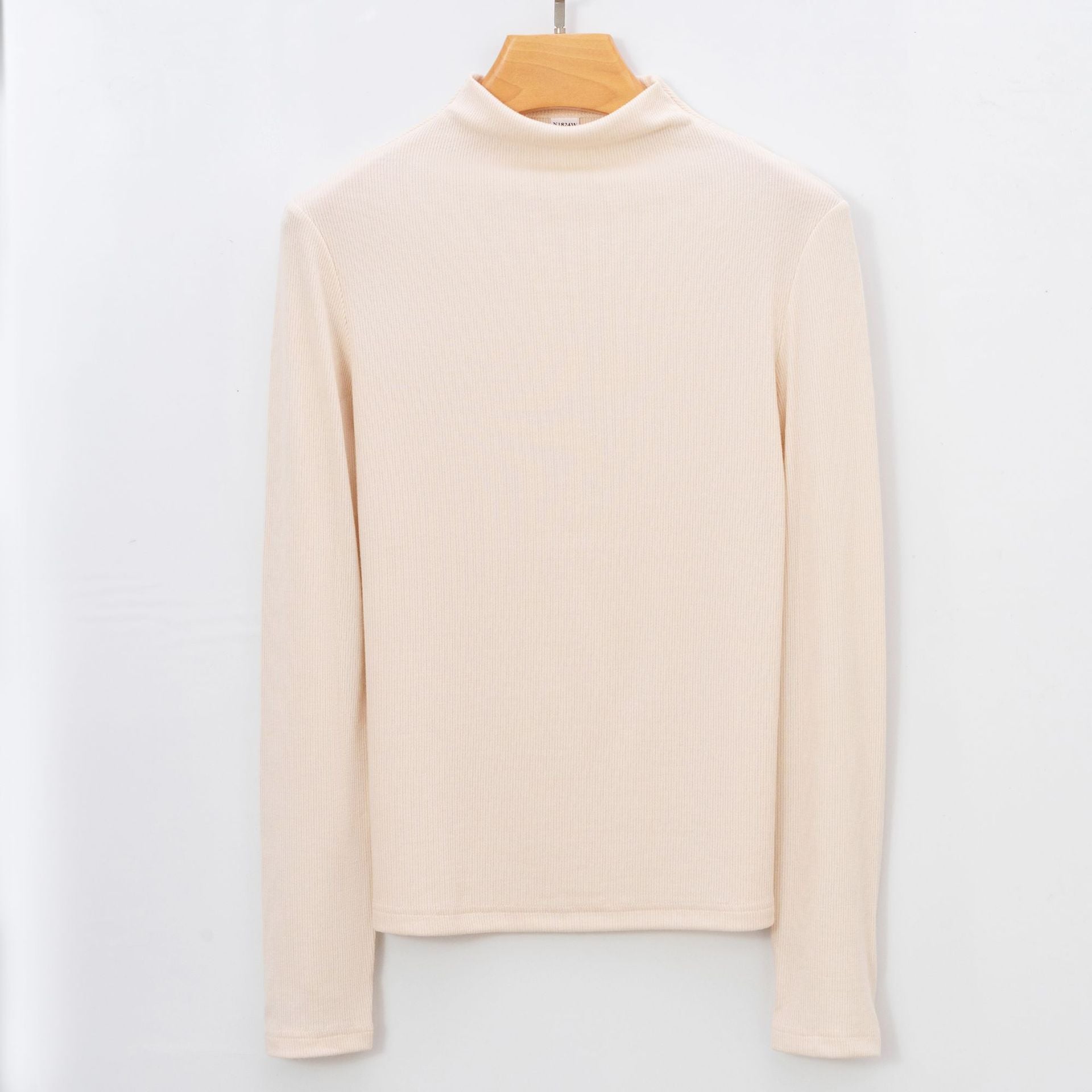 Women's Long Sleeve T-Shirt Cashmere-Like Warm Semi-Turtleneck