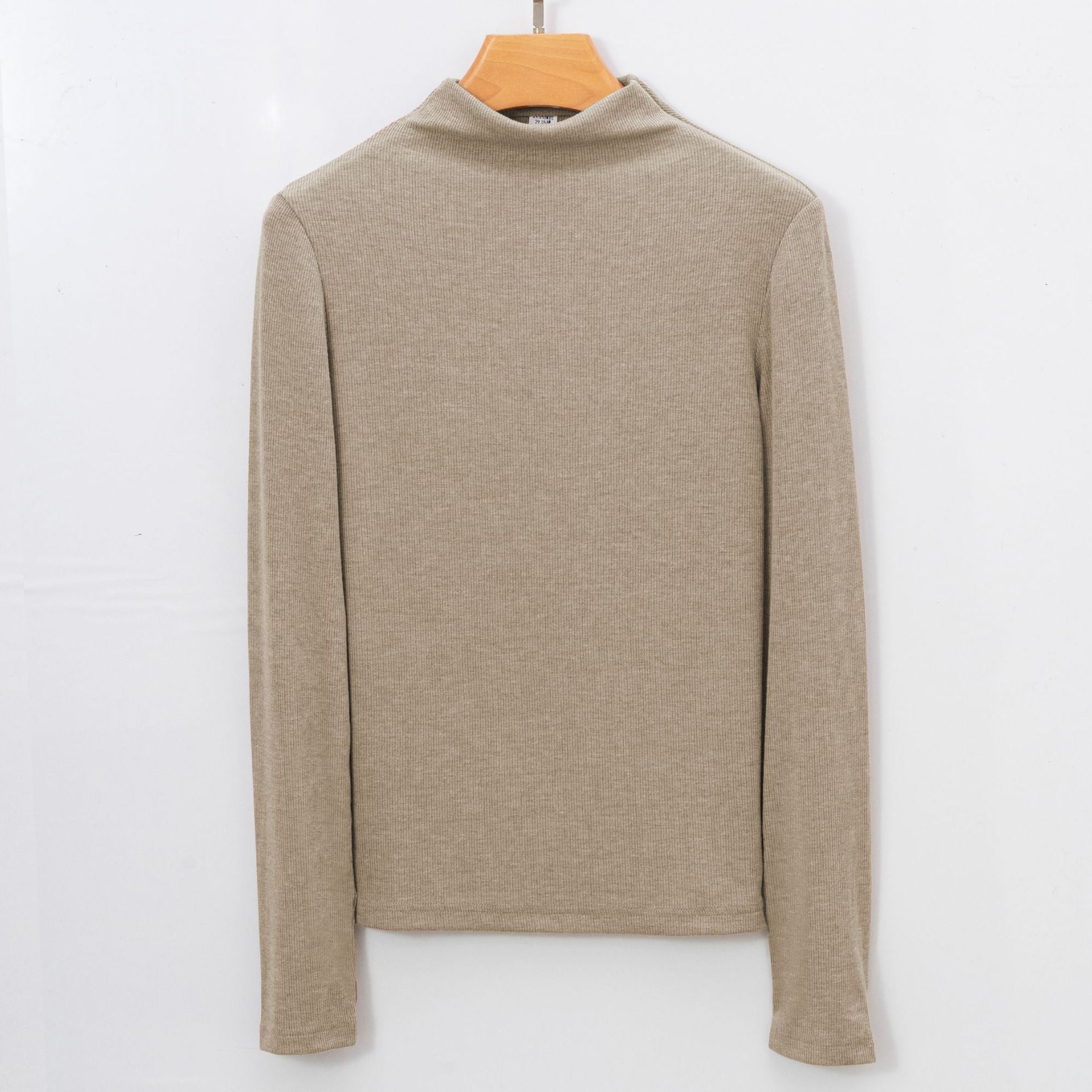 Women's Long Sleeve T-Shirt Cashmere-Like Warm Semi-Turtleneck