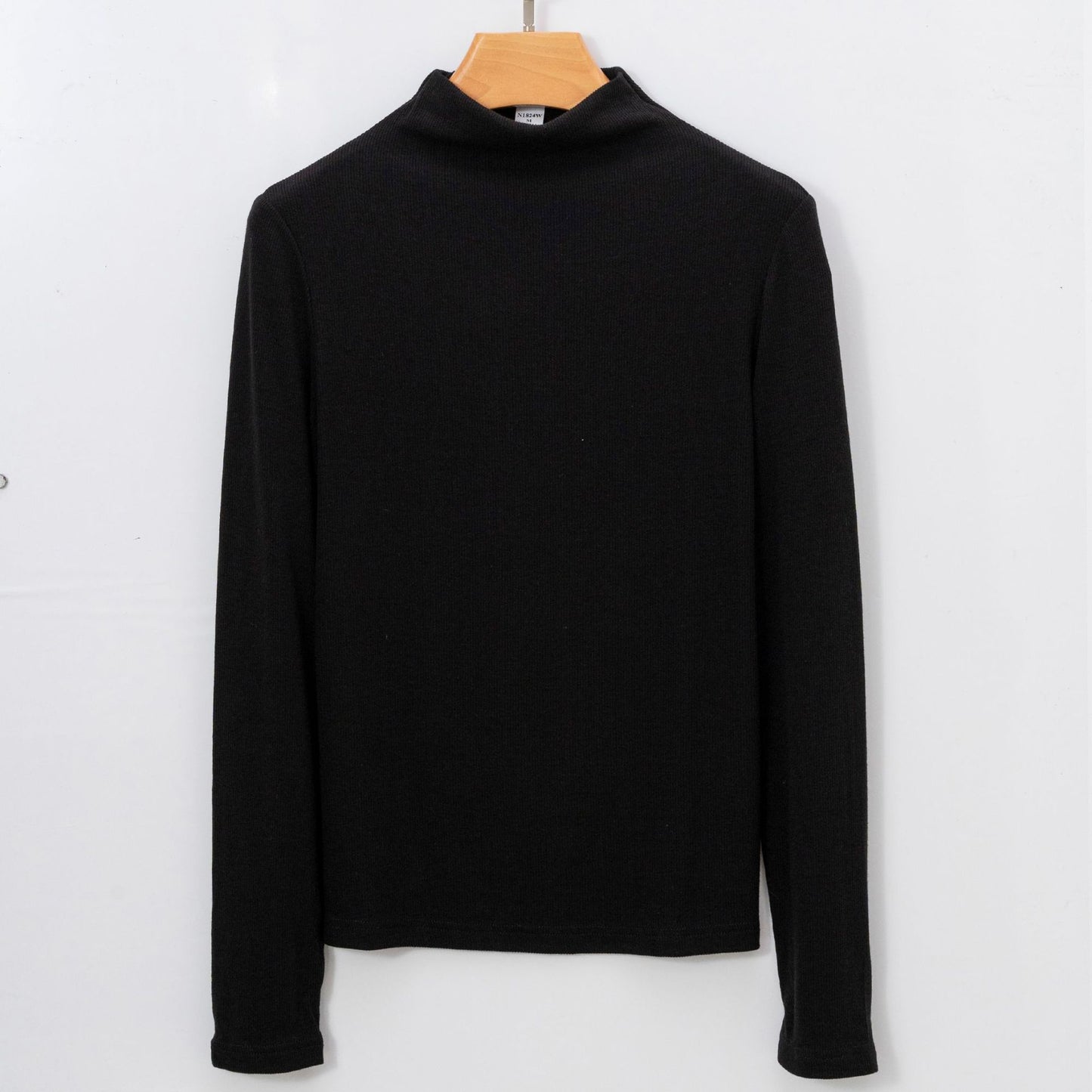 Women's Long Sleeve T-Shirt Cashmere-Like Warm Semi-Turtleneck