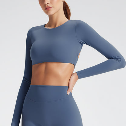 Women's Long Sleeve Yoga Top with Back Cutout
