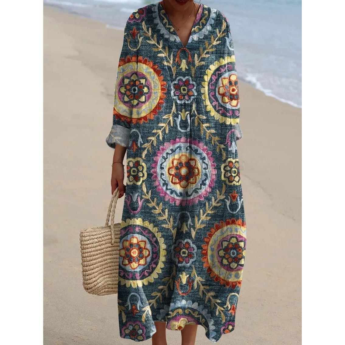 Women's long-sleeved shirt dress