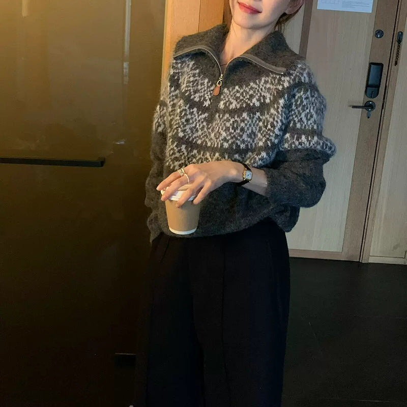 Women's long-sleeved sweater coat
