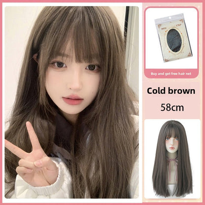 Women's Long Straight Natural Imitation Human Hair Wig
