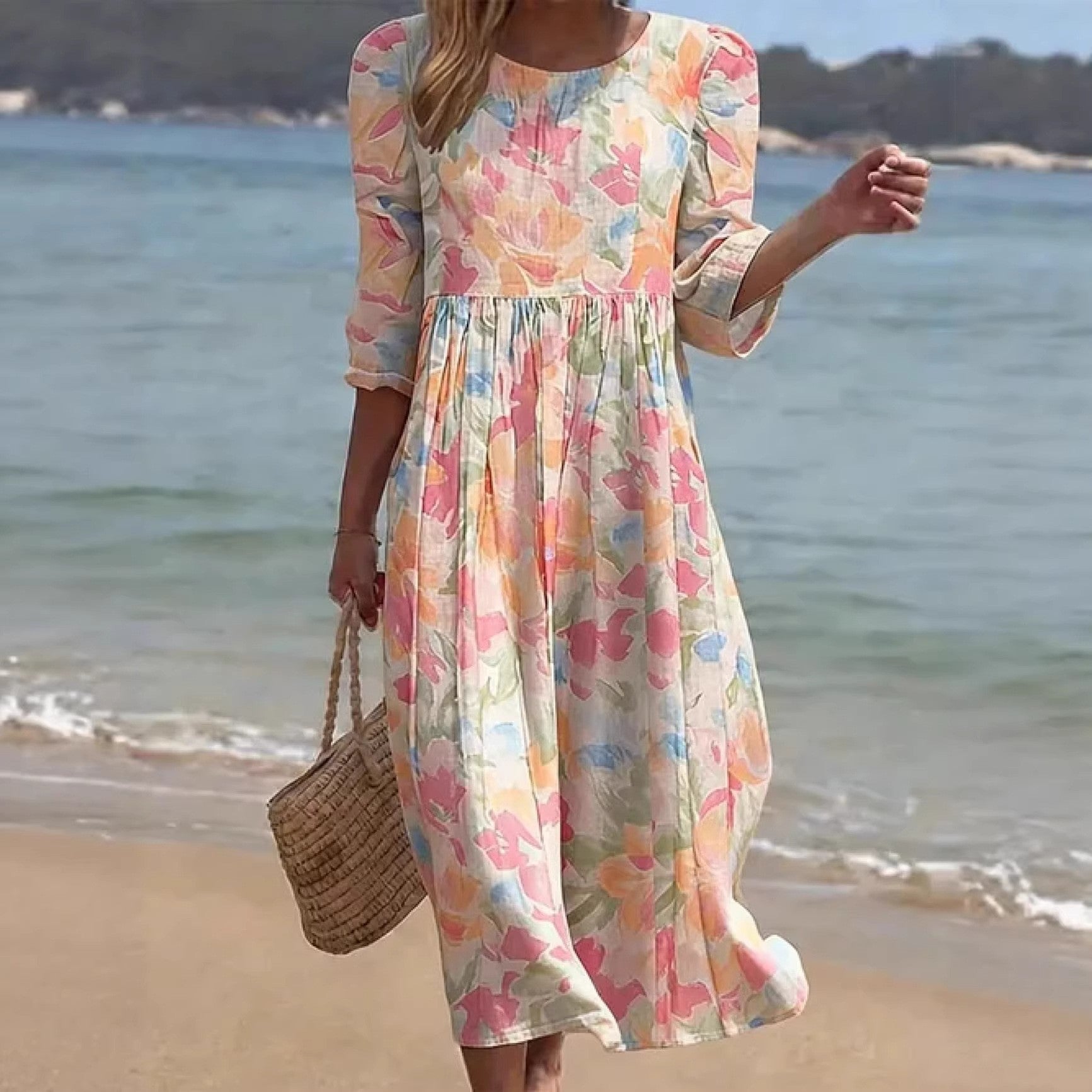 Women's Loose Fit A-Line Dress with Side Pockets