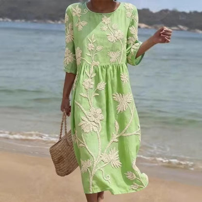 Women's Loose Fit A-Line Dress with Side Pockets