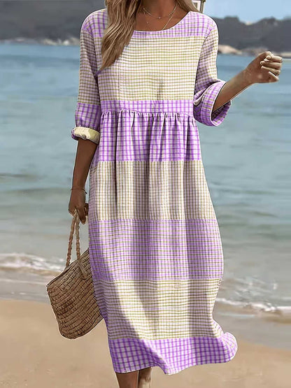 Women's Loose Fit A-Line Dress with Side Pockets