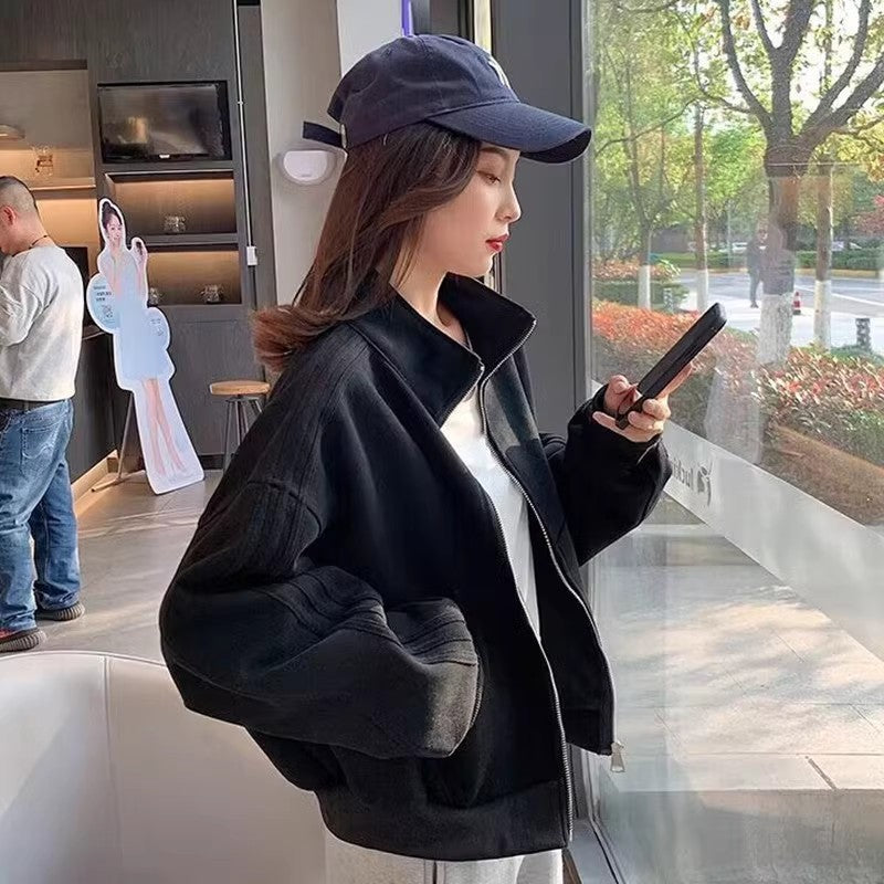 Women's Loose Fit Baseball Jacket