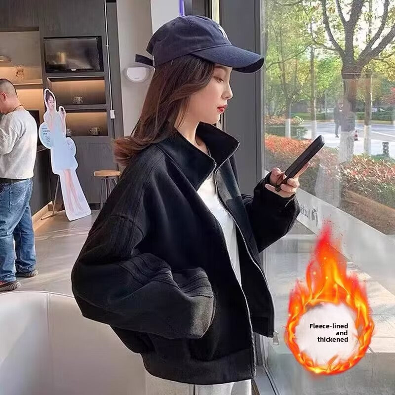 Women's Loose Fit Baseball Jacket