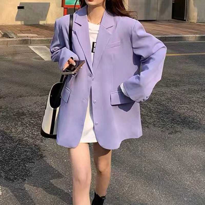 Women's Loose Fit Blazer and Suspenders Skirt Set