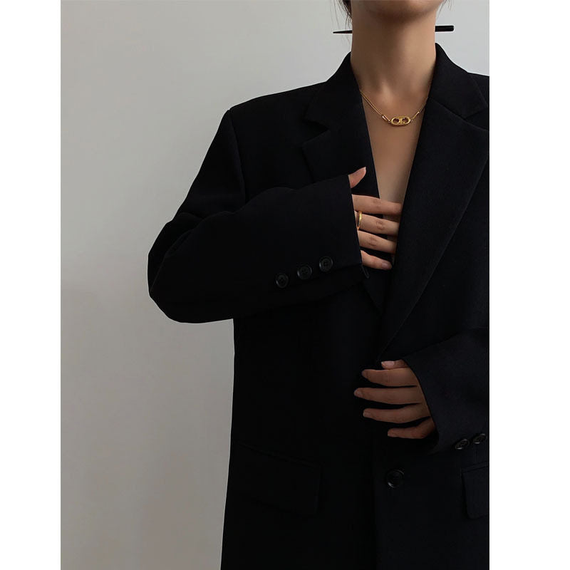 Women's Loose Fit Blazer Jacket Coat