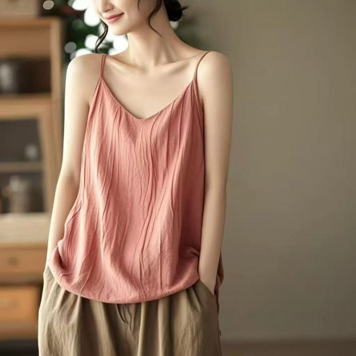 Women's Loose Fit Camisole with Embroidery Detail