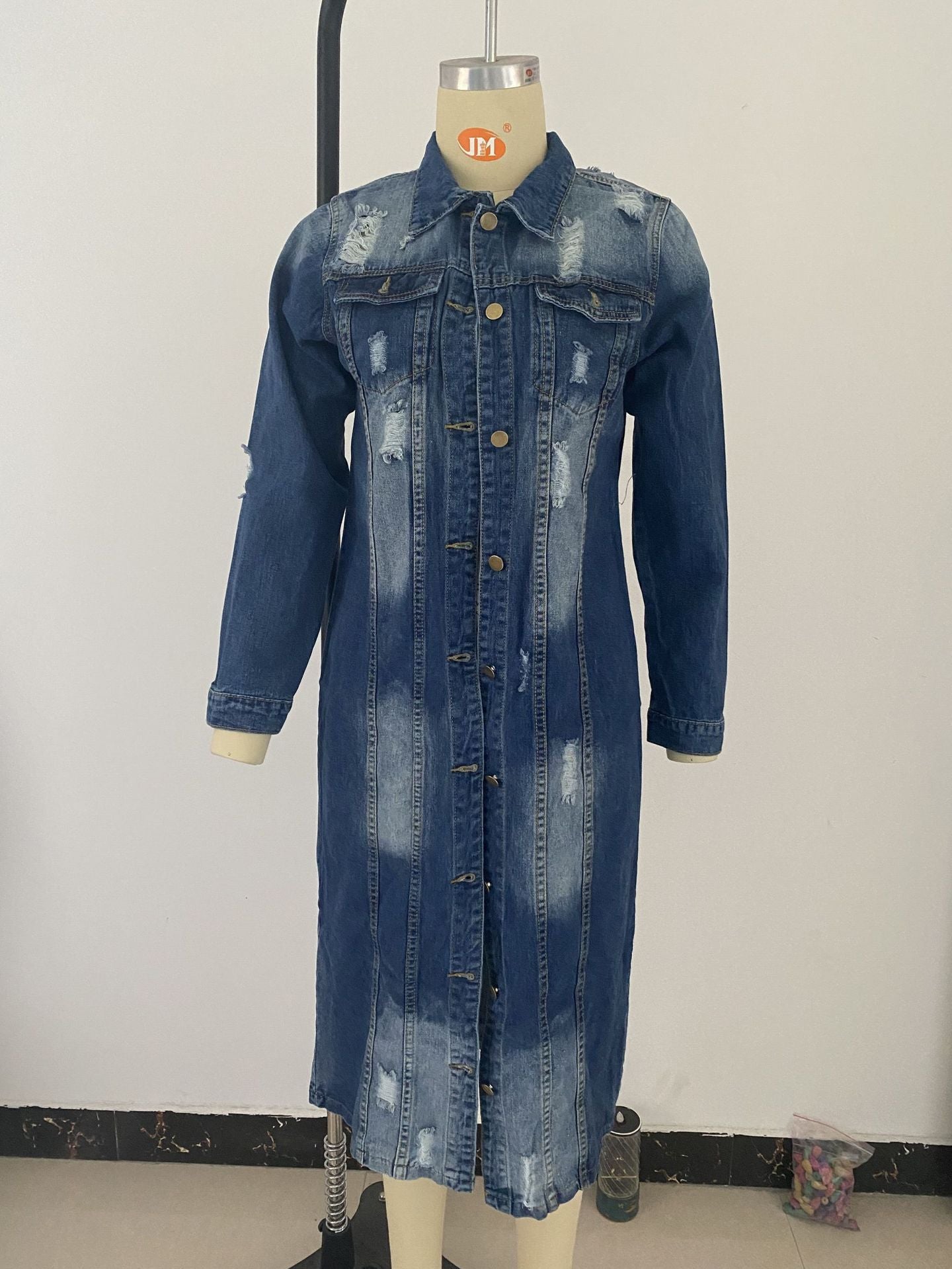 Women's Loose Fit Long Sleeve Denim Jacket