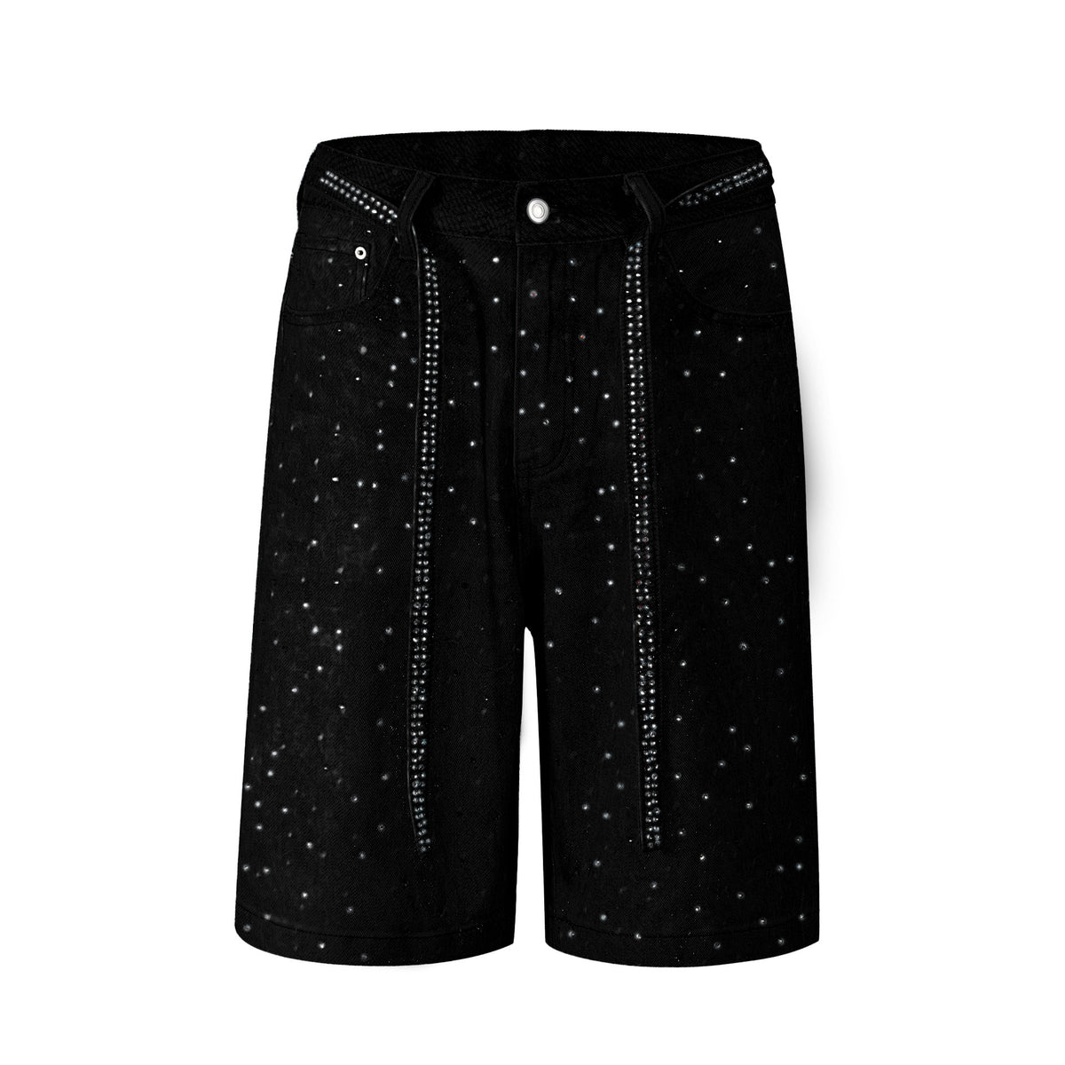 Women's Loose Fit Rhinestone Denim Pants