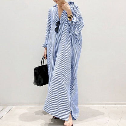 Women's Loose Fit Striped Print Dress