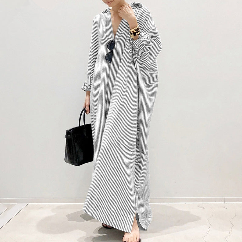 Women's Loose Fit Striped Print Dress