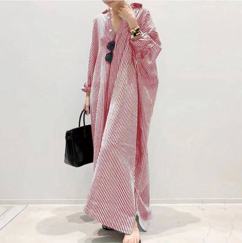 Women's Loose Fit Striped Print Dress