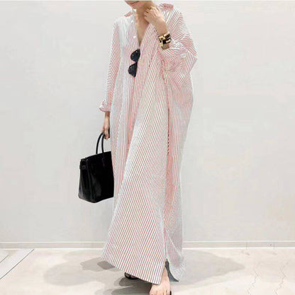 Women's Loose Fit Striped Print Dress