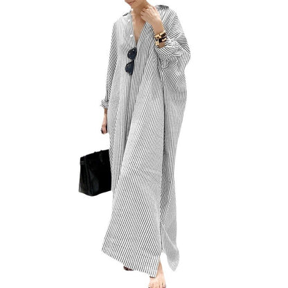 Women's Loose Fit Striped Print Dress