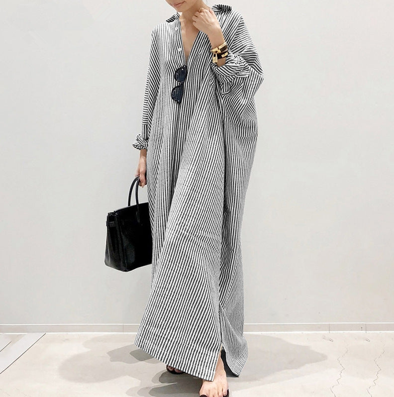 Women's Loose Fit Striped Print Dress