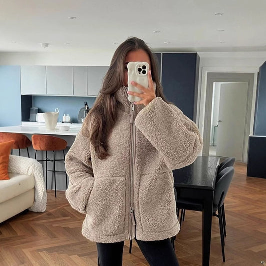 Women's Loose Fit Wool Blend Coat