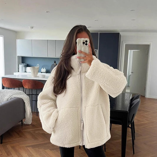 Women's Loose Fit Wool Blend Coat